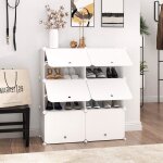 Armoire à chaussures en plastique meuble à chaussures 5 niveaux avec portes diy - 72 * 32 * 92cm Armoire à chaussures en plastique meuble à chaussures 5 niveaux avec portes diy - 72 * 32 * 92cm