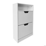 Armoire � chaussures relaxdays h x l x p: 102 x 60 x 24 cm 8 paires 2 abattants couloir meuble �troit ...