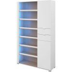 Armoire à chaussures shoes - décor chêne et steam black - 2 portes + 1 tiroir - l 110 x h 186 x p 33 ... Armoire à chaussures shoes - décor chêne et steam black - 2 portes + 1 tiroir - l 110 x h 186 x p 33 ...