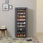 Yty armoire � chaussures meuble � chaussures 60 x 30 x 160cm 10 couches avec housse 27 paires de chaussures ...