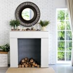 Armoire de chemin�econsole manteau de chemin�e avec 3 portes contour de chemin�e d�corative en carton ...