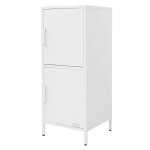 Armoire de classement ml - design m�tallique blanche 40x1015x40 cm avec 2 portes et �tag�res r�glable ...