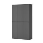 Armoire � v�tements claus 111x191. 5cm avec 6 portes anthracite vicco 54740