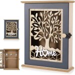 Armoire � cl�s en bois vintage - vetobiol - 6 crochets � cl�s - fermeture en m�tal - 275x22x7 cm - montage ...