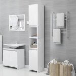 Armoire colonne de salle de bain blanc 30x30x1835 cm agglomr - 676&{home}