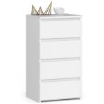 Commode chambre - gst - cl3 / 40 40 cm blanc 4 tiroirs - meuble de rangement armoire dappoint buffet ...