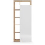 Calicosy - armoire de rangement 1 porte avec miroir h210 cm - hamburg - blanc
