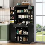 Armoire de cuisine - 182x75x40 cm - garde - manger multifonction avec tiroir interne et rangement de ...