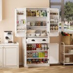 Armoire de cuisine - 4 portes et 1 tiroir - 2 portes avec �tag�res - 6 compartiments de rangement et ...