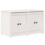 Armoire de cuisine en bois de pin - vidaxl - blanc - 106x55x64 cm - bois de pin massif - 4 compartiments ...
