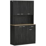 Homcom - armoire de cuisine - panneaux de particules - 101x39x180cm - noir Homcom - armoire de cuisine - panneaux de particules - 101x39x180cm - noir
