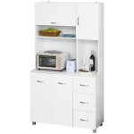 Homcom - buffet de cuisine - bois - 100x39x183cm - blanc Homcom - buffet de cuisine - bois - 100x39x183cm - blanc