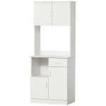 Homcom - armoire de cuisine - panneaux de partiucules classe e1 - 71x41x178cm - blanc
