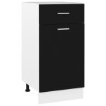 Armoire de cuisine noir ovsky 40x46x815 cm - agglomr - mat - rangement fonctionnel