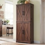 Armoire de cuisine style campagnard colonne de cuisine 183 cm avec portes coulissantes de ange 1 tiroir ...