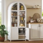 Armoire de cuisine vaisselier vitrine avec 4 portes dont 2 en acrylique et �tag�res r�glables 78 x 40 ...