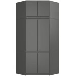 Armoire dangle avec surmeuble akord s100 gris graphite 100 cm 6 portes 100x50x235 cm