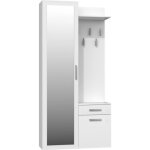 Armoire dentre duo avec miroir et tiroir - blanc