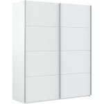 Dmora - armoire 2 portes ponce 150x60h200 cm blanc brillant panneau effet bois Dmora - armoire 2 portes ponce 150x60h200 cm blanc brillant panneau effet bois