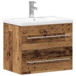 Armoire devier - hello2026 - meuble de lavabo de salle de bain avec tiroir 2 pcs - bois ancien - 3 5435971 ...