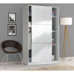 Dmora - armoire 2 portes waterbury 120x50h200 cm blanc panneau effet bois