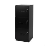 Armoire � dossiers suspendus relaxdays 3 tiroirs verrouillables h x l x p: 103 x 40 x 40 cm noir