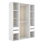 Armoire dressing ouverte avec fond arri�re r�versible penderie avec 2 tringles �tag�res et 4 tiroirs ...