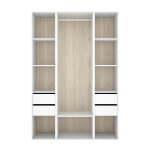Armoire dressing ouverte avec fond arri�re r�versible penderie avec tringle �tag�res et 4 tiroirs coloris ...
