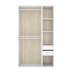 Armoire dressing ouverte avec fond r�versible penderie avec 2 tringles2 tiroirs et 4 �tag�res coloris ...