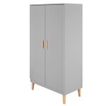 Armoire enfant 2 portes kubi - perle