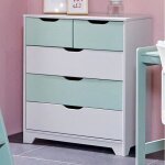 Inter link commode de chambre d'enfant prati en bois massif salvia pastello