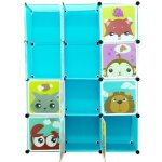 Armoire etag�re plastique enfants 12 cubes bleu armoires meubles de rangement pour v�tements chaussures ...