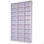 Armoire �tag�re rangement cd / dvd meuble de rangement pour 1 000 cds mdf blanc / violet 08 0000355