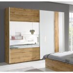Armoire garde robe wood petit modle deux portes coulissantes. coloris chne et blanc laqu. meuble pour ...