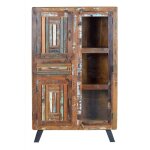Armoire - giner y colomer - bois recycl - 3 portes - 1 tiroir - multicolore
