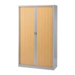 Armoire haute � rideaux monoblocs generic 198 x 120 cm alu - h�tre