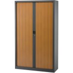 Armoire haute � rideaux monoblocs generic 198 x 120 cm anthracite - merisier