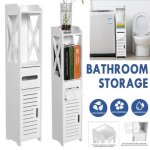 Armoire haute de salle de bain blanc - 3 tagres 80 * 15. 5 * 15. 5cm colonne avec porte - foe