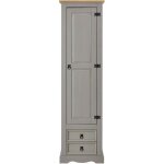 Armoire tequila meuble de rangement avec 7 tablettes derrire 1 porte battante et 2 tiroirs, en pin massif ...
