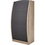 Armoire informatique - l - chêne noir - 6 niches - fermeture à clé - eco - conçue Armoire informatique - l - chêne noir - 6 niches - fermeture à clé - eco - conçue