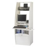 Armoire informatique galb�e largeur 60 cm 5 niches - blanc - l 60 x l 59. 1 x h 171. 5 cm