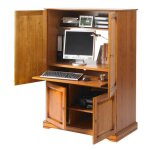 Armoire informatique merisier 4 portes 7 niches l 97 h 141 p 54 cm - l 97 x l 54 x h 141 cm