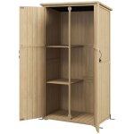 Armoire de jardin abri remise pour outils 90l x 54. 5p x 161 / 1685h cm 2 �tag�res toit bitum� �tanche ...