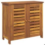 Armoire de jardin en bois dacacia - kalisse - 75x35x70 cm - naturel - bois dacacia massif - 2 �tag�res ...