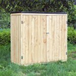 Armoire de jardin en bois peint naturel - 60821 - 2 portes à aile de mouette Armoire de jardin en bois peint naturel - 60821 - 2 portes à aile de mouette
