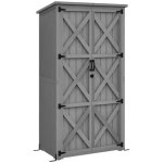 Armoire de jardin - outsunny - avec 2 �tag�res toit inclin� et bitum� - en bois massif - 90 x 545 x 161 ...