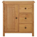 Armoire latrale - chne - 70x35x75 cm - 1 porte - 3 tiroirs - bois massif