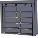 Armoire - meuble  chaussures avec housse en toile 2 x 6 couches couches tagre chaussures 112 x 28 ...