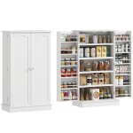 Armoire meuble de cuisine garde - manger 2 portes avec 5 �tag�res et 12 porte - �pices - 60 x 30 x 104 ...