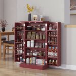 Armoire meuble de cuisine garde - manger 2 portes avec 5 �tag�res et 12 porte - �pices - 60 x 30 x 104 ...